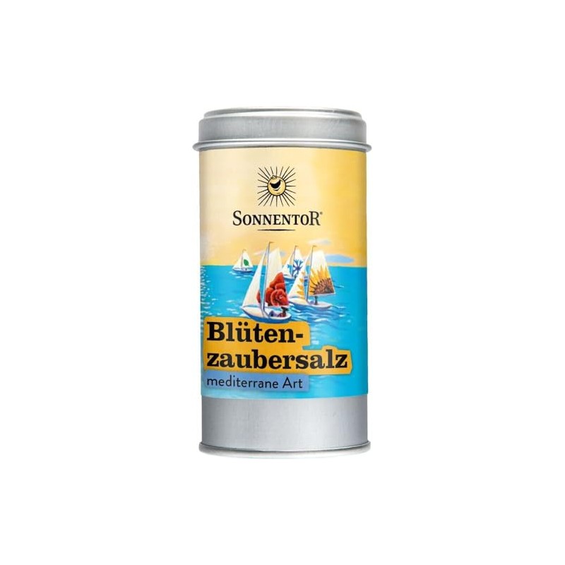 Sonnentor Mediterranean Flower Magic Salt, Shaker Box, Organic, 90 g