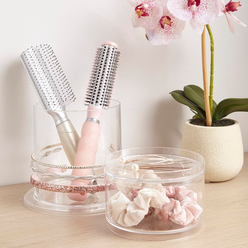 STORi Bella Stackable Clear Plastic Hair Accessory Organizer Set |