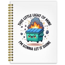 BRRNYOI Funny Dumpster Fire Notebook Journal 5.5x8.3, Work Humor Gifts for Coworkers, Sarcastic Office Gifts for Women Men, This Little Light of Mine Hardcover Spiral Notebooks for Note Taking