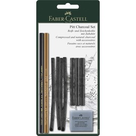 Faber-Castell Pitt Monochrome Charcoal Set Blister-Card ,Brown