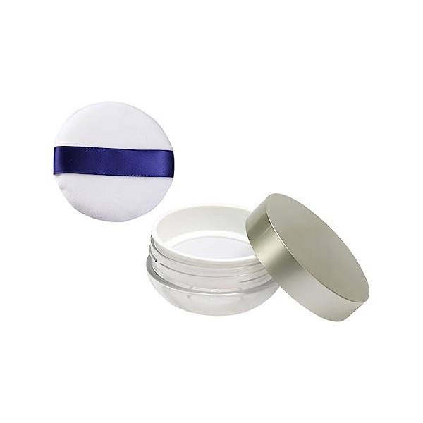 1pc Loose Powder Box Powder Puff Compact Makeup Container for