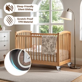 Humagineer 2 Inch Caster Wheels - No Noise Rubber Wheels with Locking Brakes, Small Casters Set of 4 Load Capacity 600LBS, Ball Bearing Plate Swivel Castors for Furniture, Desk, Cabinet, Plant Stand