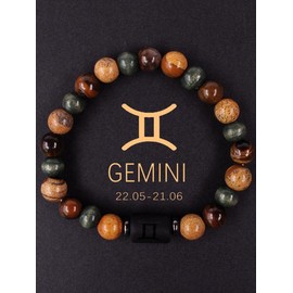 Unisex Constellation Design Stone Beaded Bracelet, Fashionable Adjustable Bracelet for Women & Men, Trendy All-match & Exquisite Jewelry for Birthday Gift - Color: Multicolor, Specification: Taurus