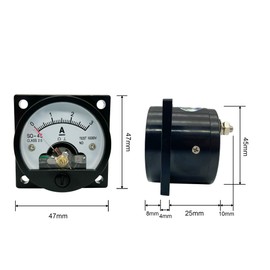 LEPEVNEY Analog Dial Panel Meter Voltmeter Gauge SO-45 DC 100A/75MV Round Current Measuring Ammeter