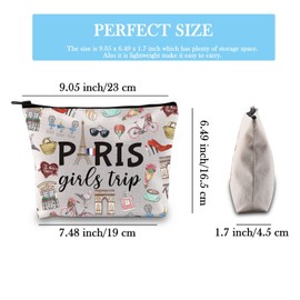 Paris Girls Trip Gift Paris Girls Weekend Gift Vacation In Paris Gift Paris Theme Travel Bag Paris Skyline Gift For Her France Vacation Makeup Bag (Girls Trip Paris)