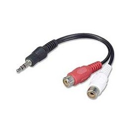 Manhattan 0.25 m, RCA Jack/2x RCA FM 3.5 mm M Black Cable Interface and Power Supply
