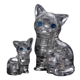 BePuzzled | Cat & Kitten, Original 3D Crystal Puzzle, Ages 12 and Up