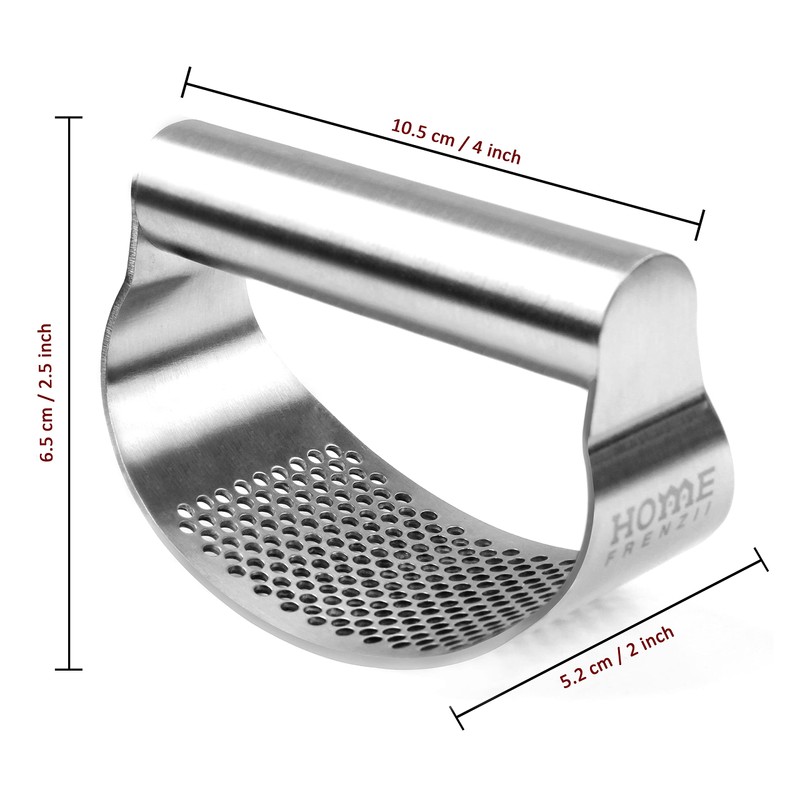Stainless Steel Garlic Press Garlic Crusher Curved Shaped Presser and