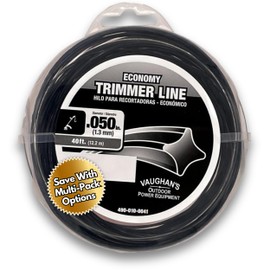 Vaughan's Economy Line .050" Trimmer Line, 40ft | Black Diamond Shaped Polymer | Universal Weed Eater String for Gas & Electric & Battery Models | Made in The USA (1 Pack)