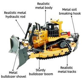 DDLONGDD Construction Toy All-Metal Heavy Bulldozer Model 1:50 Scale - Highly Detailed, Perfect for Collectors and Display, Durable Alloy Material, Ideal Gift