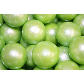 Bayside Candy 1" Large Gumballs - Colored Gumball Collection - Gumball Machine - Shimmer Lime Green/Pearl Green Gumballs 1" Large (2LBS)