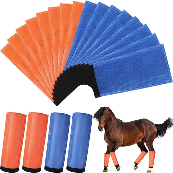 Bulyoou Set of 16 Mesh Fly Boots for Horse Breathable