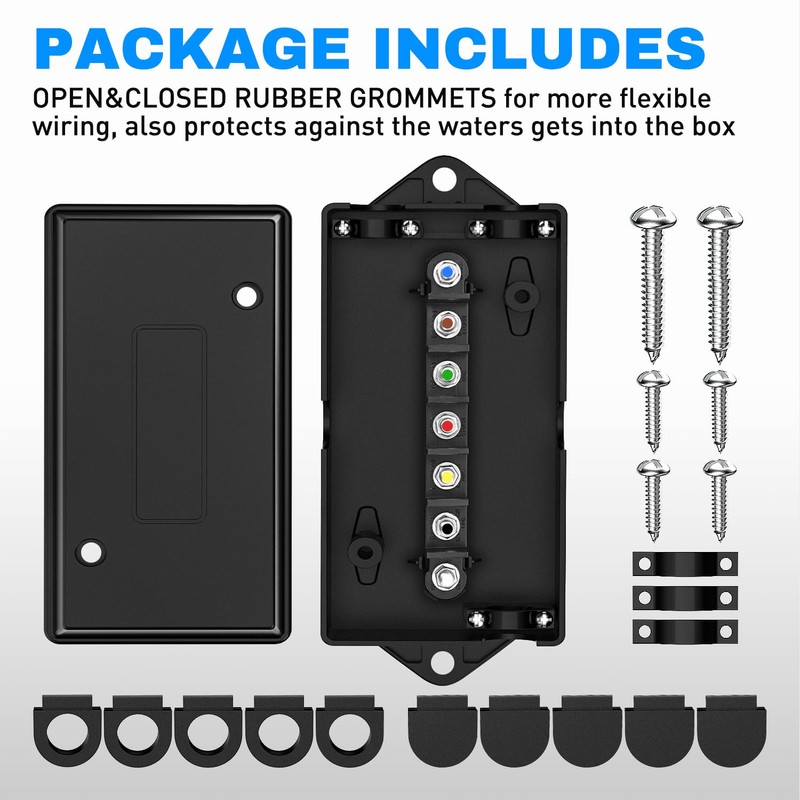 Nilight 2PACK 7 Way Electrical Trailer Junction Box 7 Gang