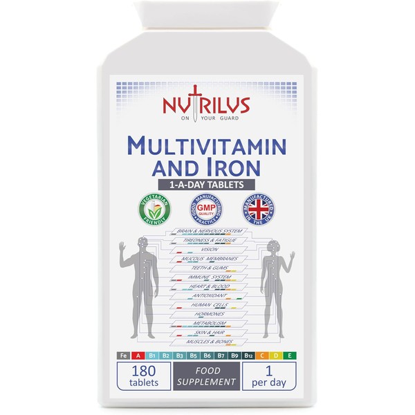 Multivitamin with Iron 180 Daily Tablets - High Strength Supplement