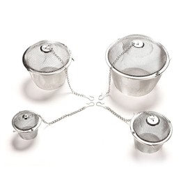 Ipetboom Small Stainless Steel Loose Leaf Tea Infuser with Fine Mesh Filter Extended Chain Hook and Lid for Herbal Teas for Cups and Mugs