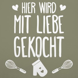 Shirtracer - Apron - Cooking Apron - Adult - Hier wird mit Liebe gekocht, 5 Sage Green