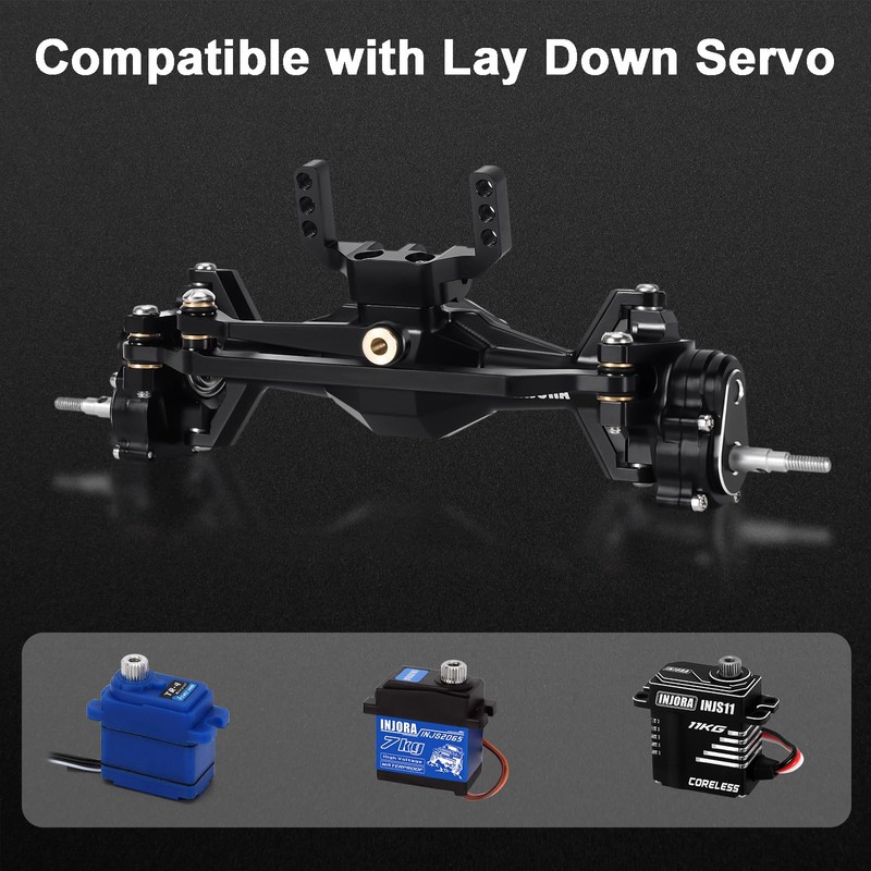 INJORA +5mm Diamond Portal Axles with Lay Down Servo Mount