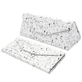 TBOC Folding Sunglasses Case – Hard Case [Triangular] with [Magnetic Closure] Inner Lining Lens Holder View Reading Work Car Design Large Fashion Unisex Men Women Children, White Striped, One size