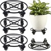 KvyusFlourish 3 Packs Large Metal Plant Caddy with Wheels 13.6"