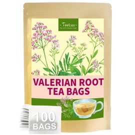 TeeLux Valerian Root Tea Bags, Smooth & Mild Taste, Caffeine Free, Natural Ingredients, 100 Count