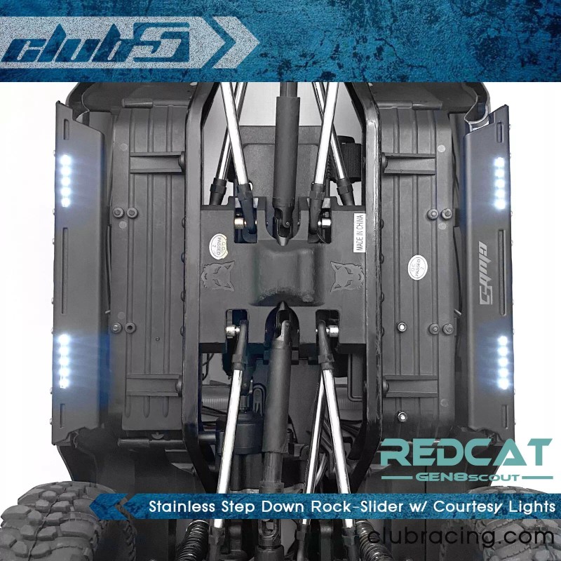Club 5 Racing Stainless Step Down Rock-Slider w/ Courtesy Lights