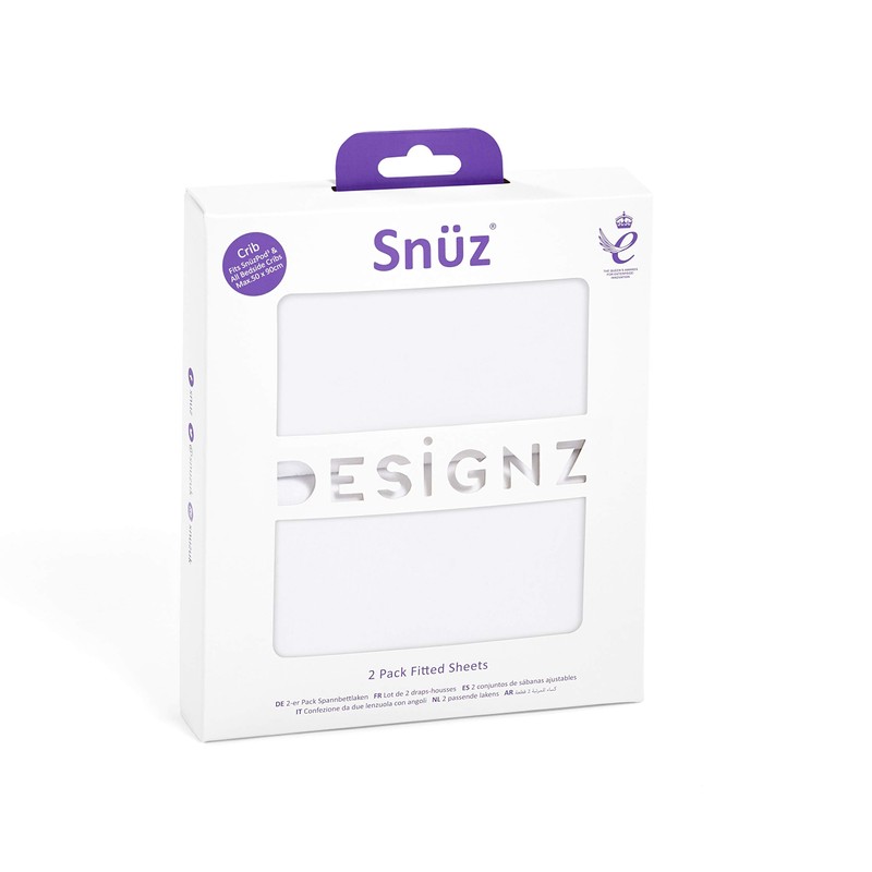 2 Pack Crib Fitted Sheets 44 x 80cm – White