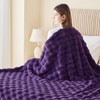 NEWCOSPLAY Queen Blanket for Couch Purple Super Soft Flannel Fleece