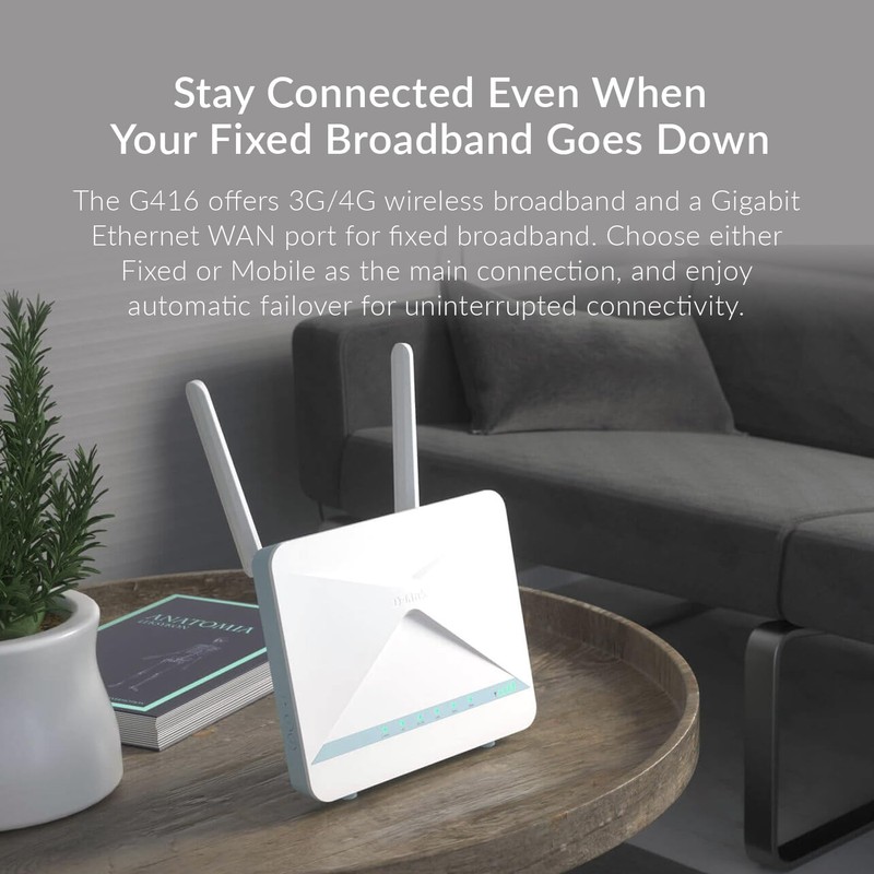 D-Link Australia 4GX / 4G+ Cat6 LTE Router - G416-AU: