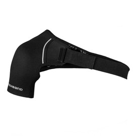 Rehband Shoulder Brace for Men and Women, Adjustable Neoprene Shoulder Support for Everyday and Sports, Bandage Shoulder for Left and Right, Colour: Black, Size: L, Side: Left