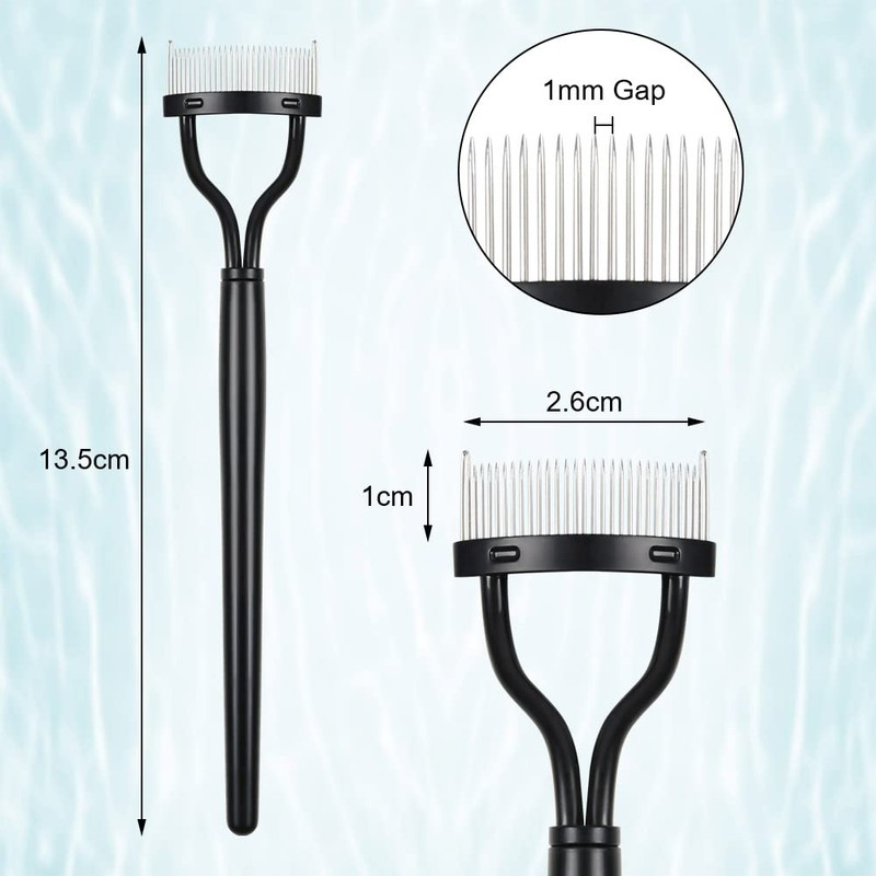 URAQT Eyelash Comb, Eyelash Separator Eyebrow Brush, Metal Teeth Eye