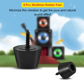 QANYEGN 4 Pairs Speaker Rubber Feet, Rubber Feet Anti Vibration Base Pad Stand, Rubber Feet for Speaker Guitar Amplifier