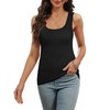 WIHOLL Black Sleeveless Tops for Women Casual Summer Fashion 2024