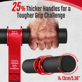 FitBeast Forearm Strengthener and Forearm Exerciser, Wrist Roller with Thicker Handle, Forearm Strength Trainer with Adjustable Strap, Ideal for Grip Strength, Muscle Building, Rehabilitation (Red)