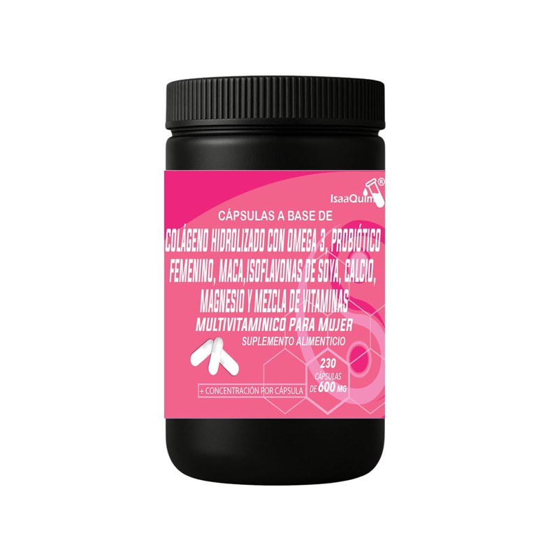 Multivitamínico para Mujer con Colágeno Hidrolizado, Omega 3, Maca, Probiótico