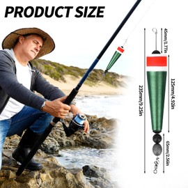 4pcs Fishing Slip Floats Rigs, Both Freshwater and Saltwater Fishing Popping Corks Bobbers Tackle Kits Weighted for Redfish Snapper Trout & More (Green)