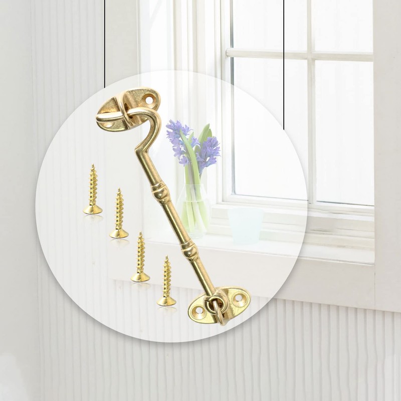 1pcs Cabin Hook 4 Inch Solid Brass Hook and Eye