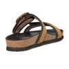 Naot Women's Nashville Flat Sandal, Soft Black Leather/Golden Brown Raffia,
