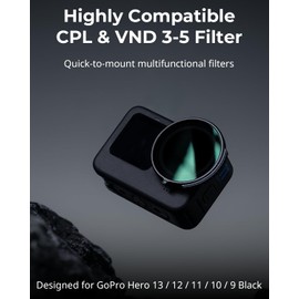 SmallRig CPL & VND 3-5 Filter for GoPro Hero 13/12/11/10, Combining ND8, ND16, ND32, CPL Fiter into One, Neutral Density Polarizing Filters Accessories, Multicoated HD Optical Glass