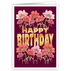 Quire Mac Classic Card Happy Birthday Poppies