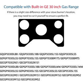 Stove Cover For 30 Inch GE Gas Range Model GEJGP5030 GEPGP7030 GECGP70302 GEPGP9030 GECGP95302 GECGP95303, Upgraded 0.4MM Thickness Reusable Stove Burner Covers For GE Gas Stove Top Protector
