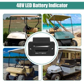 X AUTOHAUX 48V LED Battery Indicator Golf Cart Battery Gauge 48 Volt LED Battery Meter Club Car Battery Fuel Meter for EZGO for Yamaha Golf Cart Club Car Forklift Digital Voltmeter Gauge
