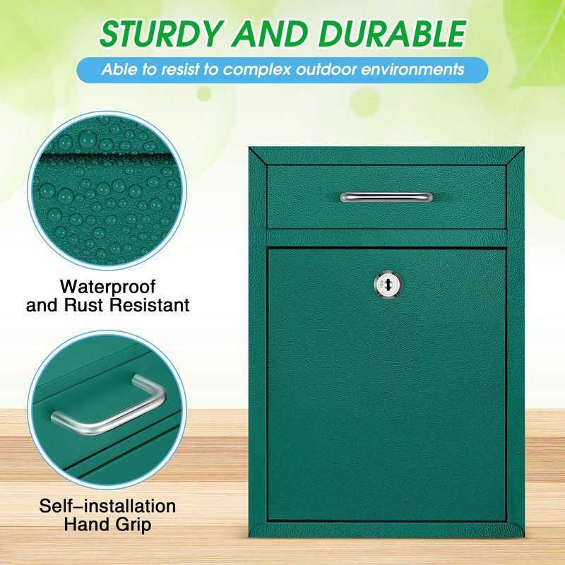 Yaocom Locking Mailbox with Key for Outdoor 12.2 x 8.5