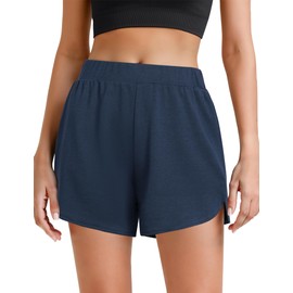 Quenteen Women Pajama Shorts Comfy Lounge Bottom Stretch Sleepwear Pj Bottoms Sleep Shorts Navy