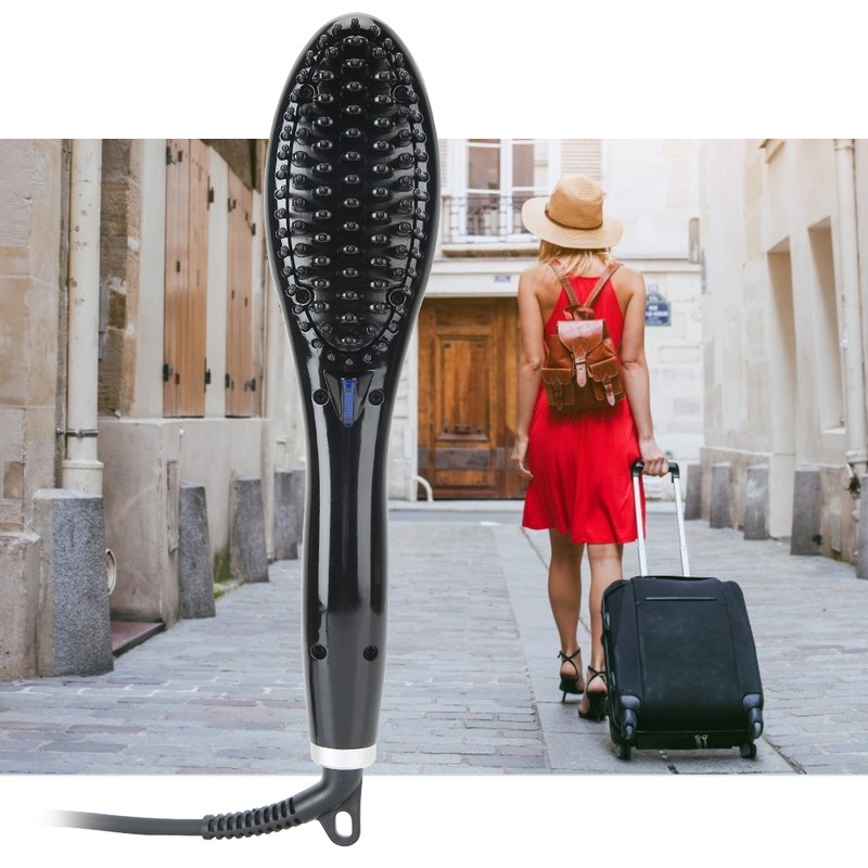 Hair Straightener Comb Ceramic Anion Temperature Control Hair Straightener Brush