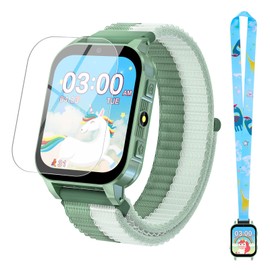 cjc Smart Watch for Kids with 30 Puzzle Games, Screen Protector, 140 Learning Cards, HD Touch Screen, Camera, Music, Pedometer - Fun & Educational Birthday Gift Idea