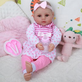 WOOROY Baby Doll, 18-Inch Cute Realistic Baby Doll with Soft Body, Real Life Dolls with Accessories for 3+ Girls Gifts, Pretend Play, Collection