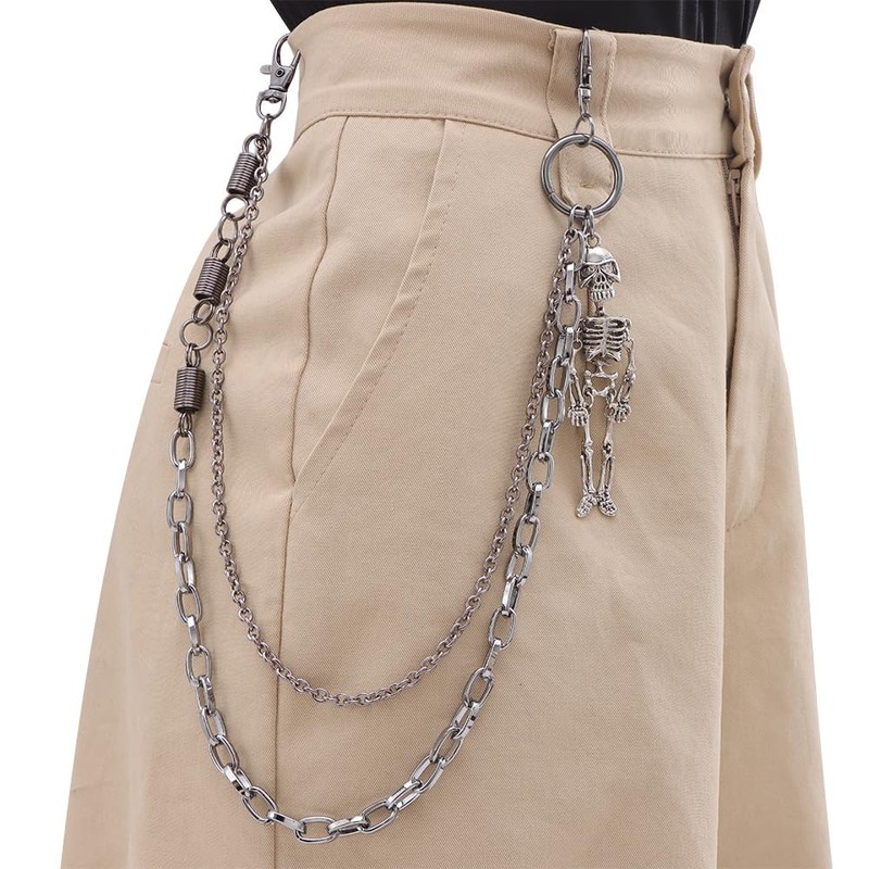Double Layer Chains for Pants Punk Jeans Chain Metal Keychains