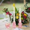 IYOUYA Pink Glass Candle Holders 6PCS for Pillar Candles, Taper