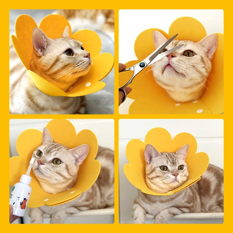 JEYORZY Cat Collar, Adjustable Lightweight Protective Collar, Soft Protective Collar,