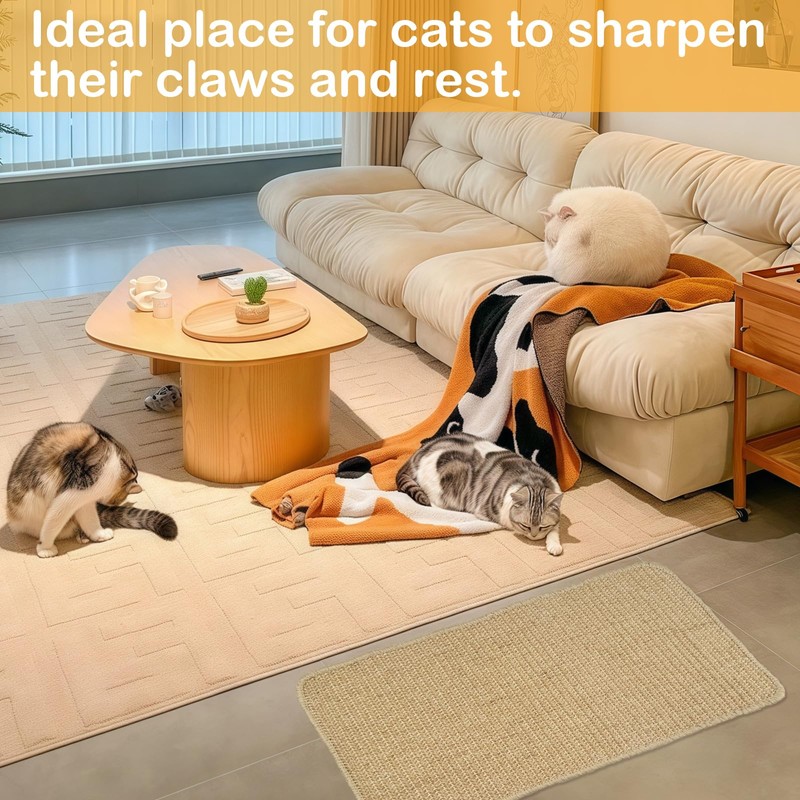 Cat Scratching Mat, Hempcardboard Grinding Claws Sisal Board, Anti-slip Pad,